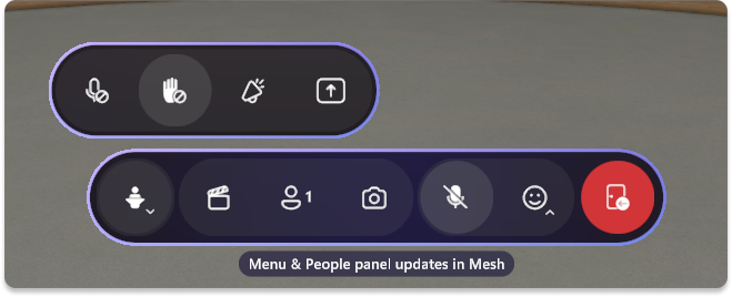 Captura de pantalla del panel herramientas y personas del organizador en la aplicación Mesh.