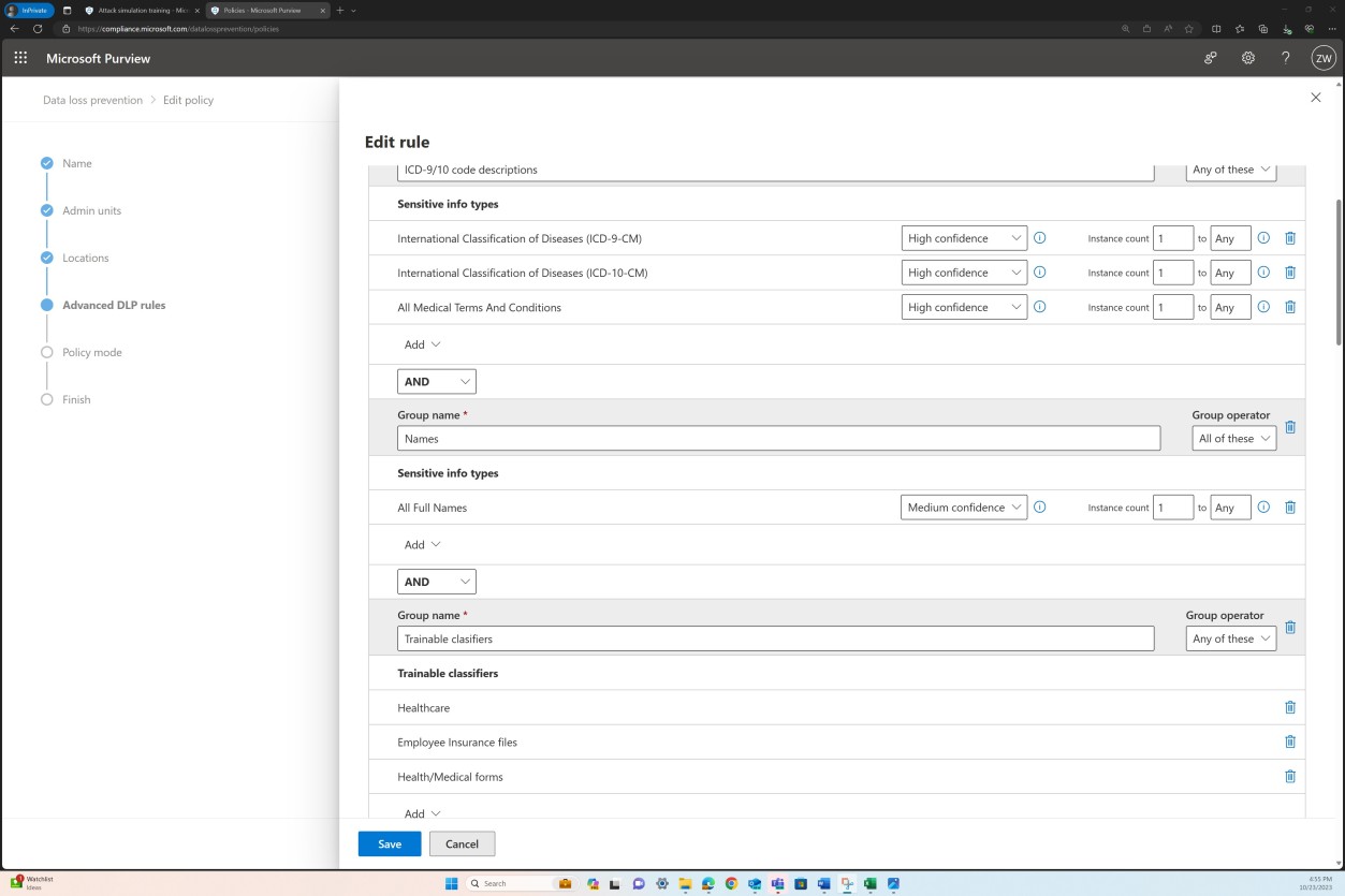 Directivas de prevención de pérdida de datos de Microsoft Purview.