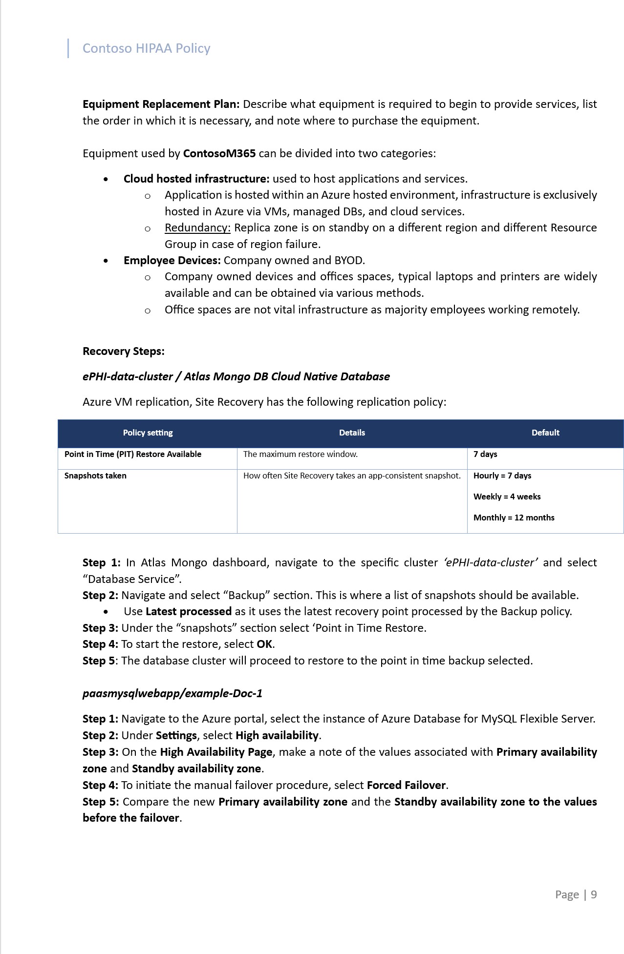 Copia de seguridad de datos y documento de recuperación ante desastres.