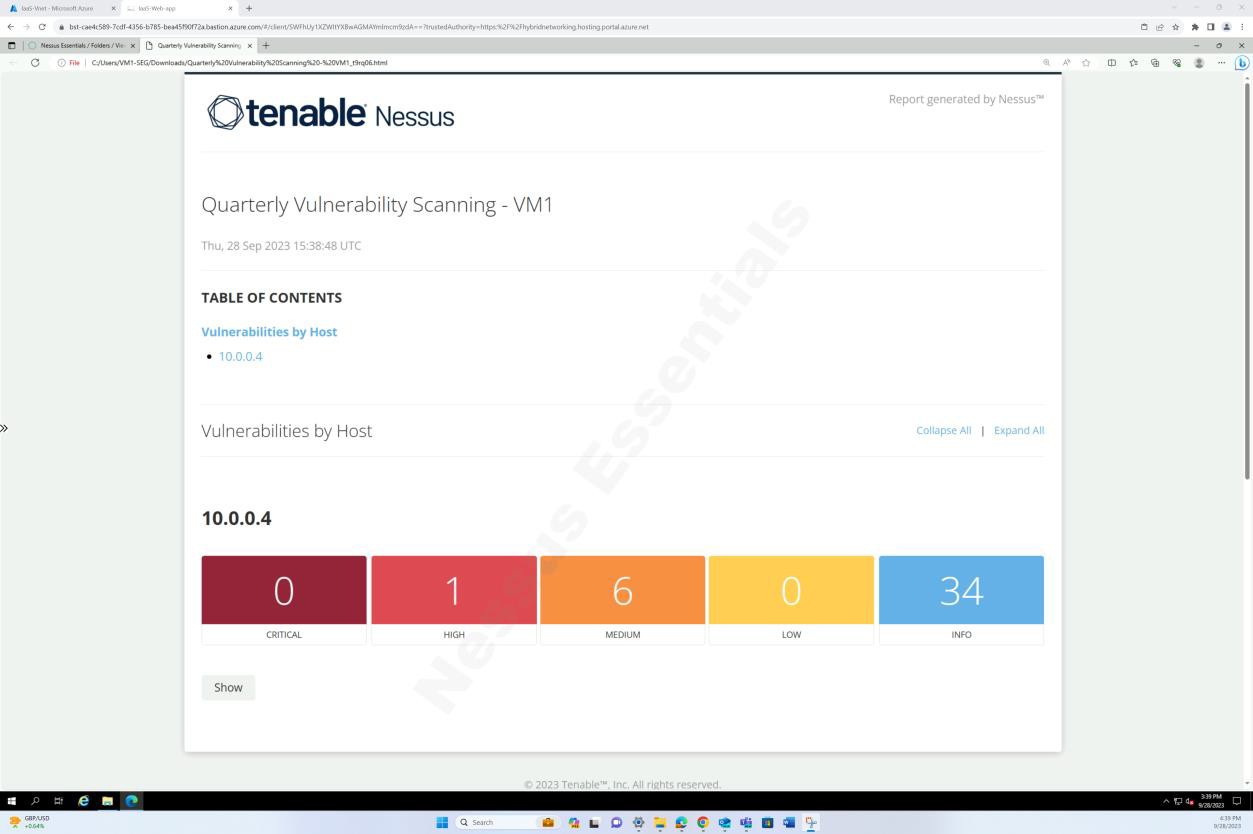 Informe de análisis de Nessus.