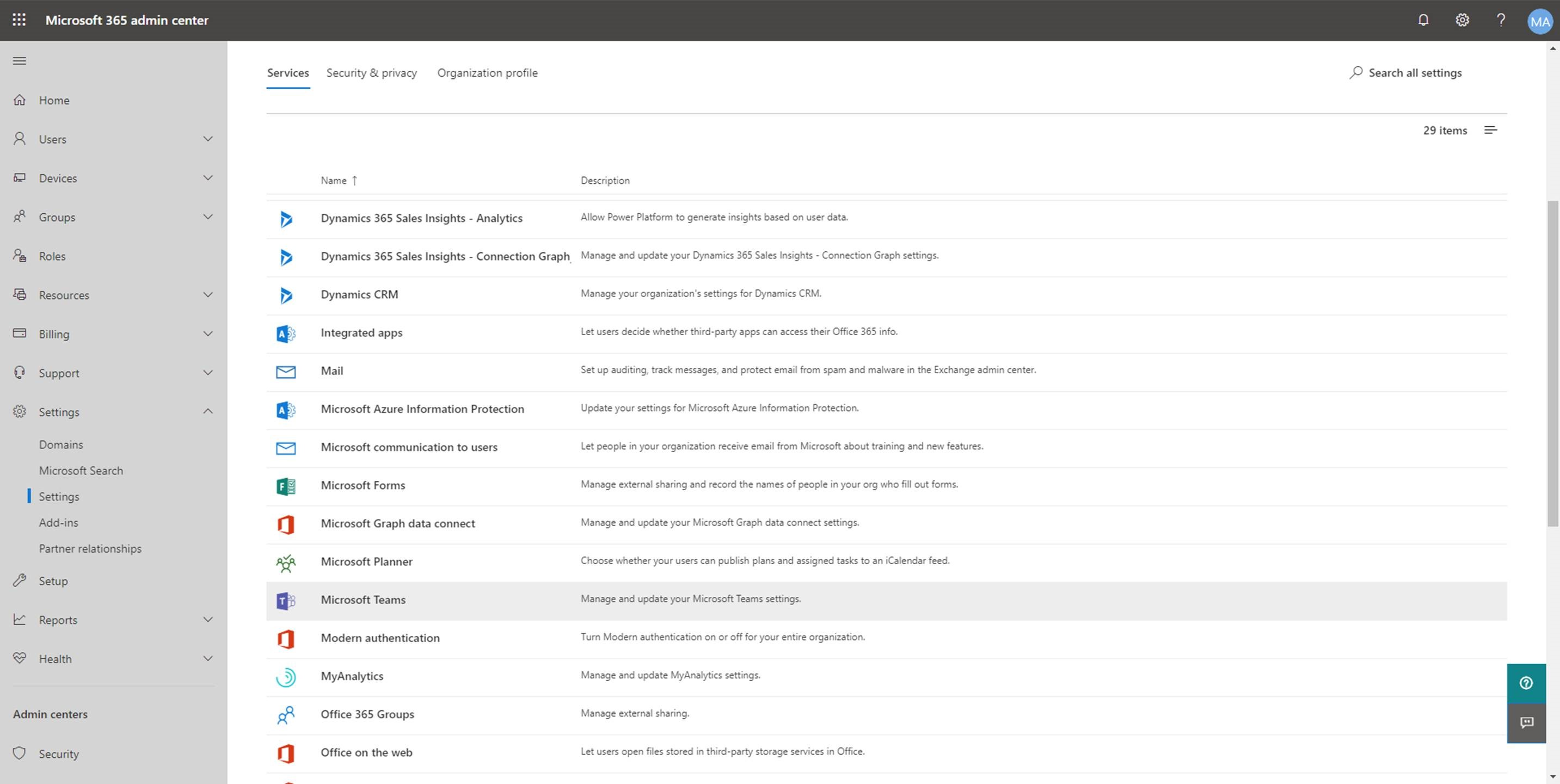 Seleccione la licencia de Microsoft Teams que se va a configurar.