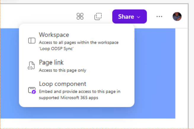 Compartir área de trabajo en Loop