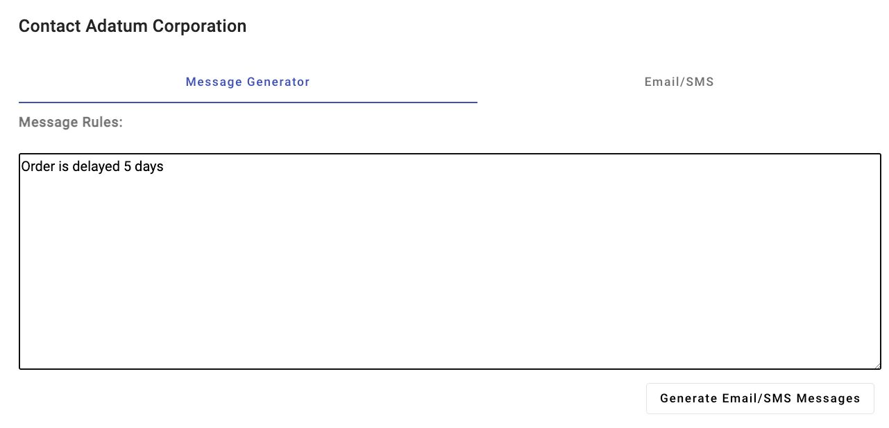 Generador de mensajes de correo electrónico o SMS de Azure OpenAI.