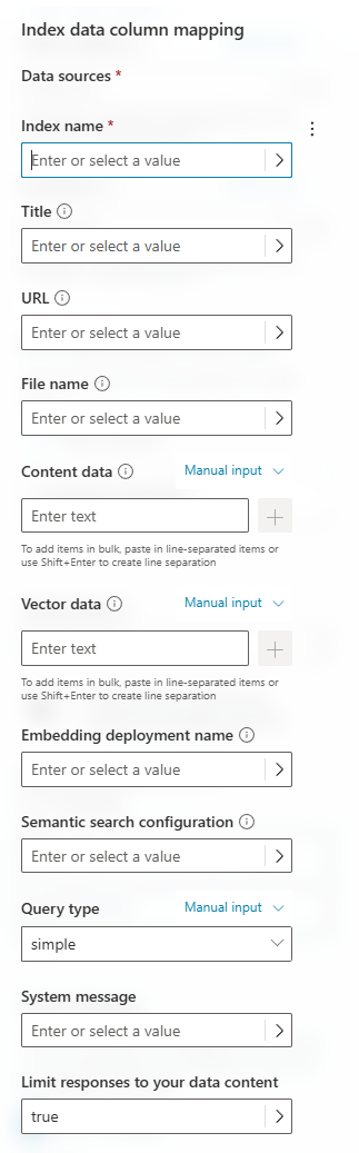 Captura de pantalla que muestra la columna de datos de índice asignación.