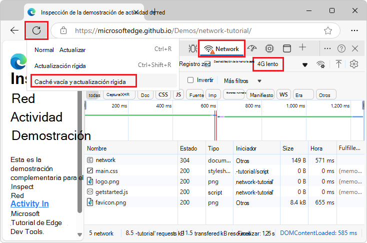 Caché vacía y actualización rígida