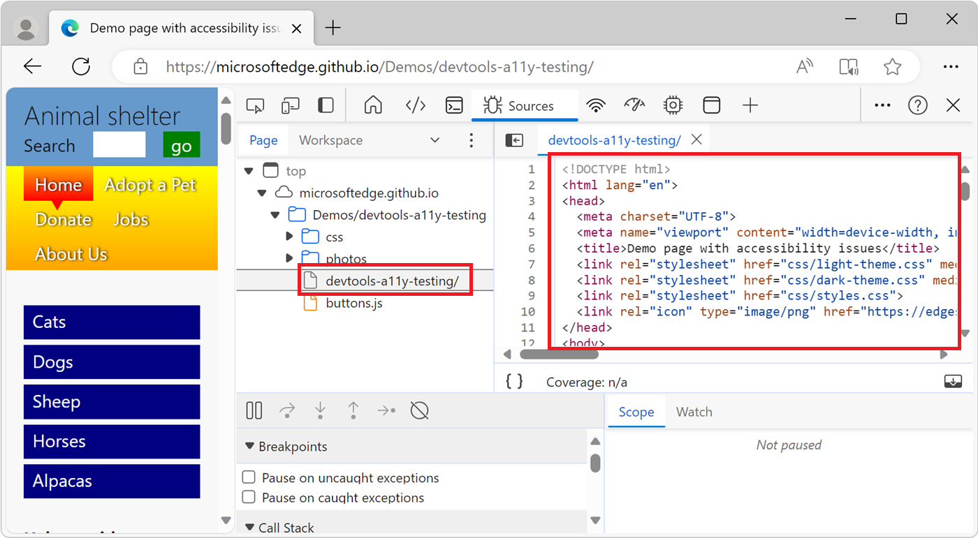 Visualización de un archivo de recursos en la Editor de la herramienta Orígenes