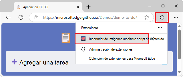 Hacer clic en el icono de la extensión para abrir la extensión