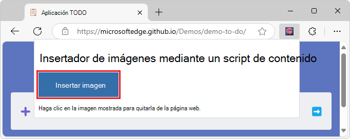 popup.html mostrar después de seleccionar el icono De extensión