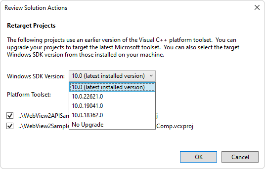 Redestinación: SDK instalados