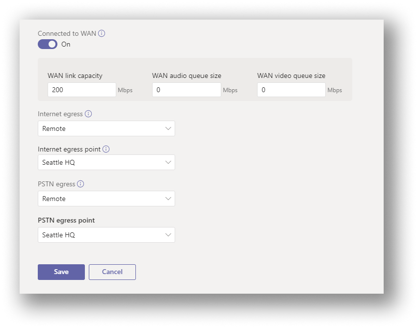 Configuración de salida del sitio remoto