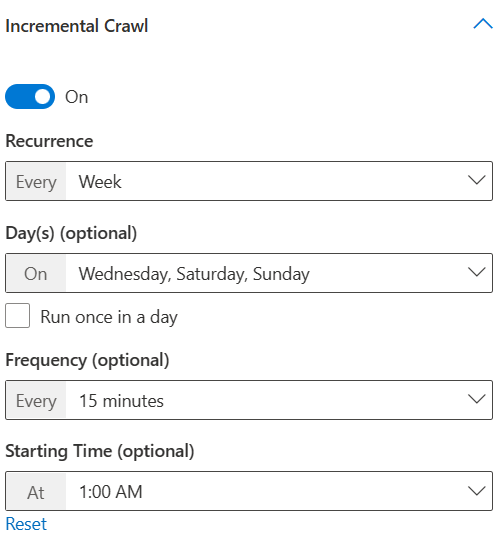 Captura de pantalla que muestra la configuración de ejemplo.