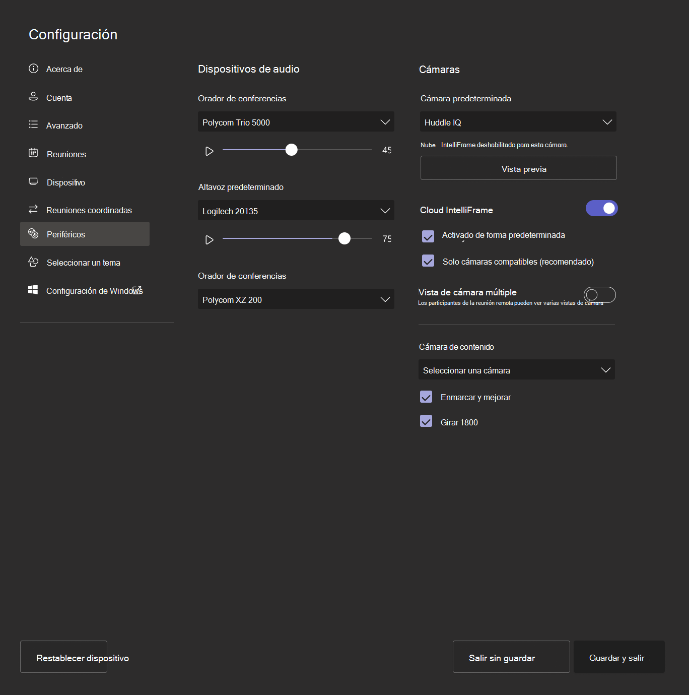 IntelliFrame en la nube deshabilitado para la cámara no compatible.