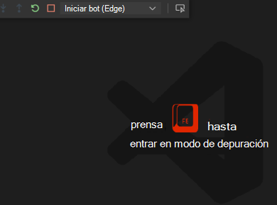 Captura de pantalla que muestra cuándo se presiona la tecla F5 para la depuración.