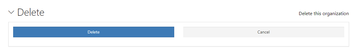 Eliminación de una organización