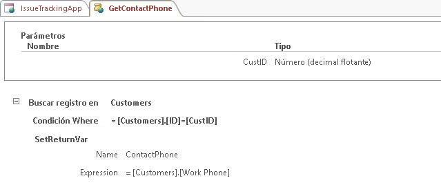 GetContactPhone macro de datos