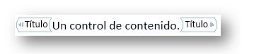 Control de contenido establecido para mostrar como etiquetas de inicio y finalización