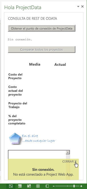 Use la aplicación sin una conexión de Project Web App.