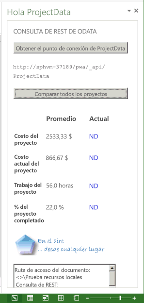 Compare un proyecto no publicado con otros.