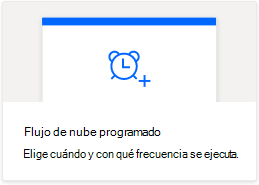 El botón de Flujo de nube programado en Power Automate.