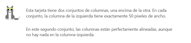 Captura de pantalla del ancho de la tarjeta de ejemplo.