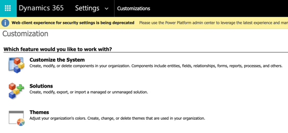 Abre el panel de personalizar el sistema desde Configuración > Menú Personalizaciones