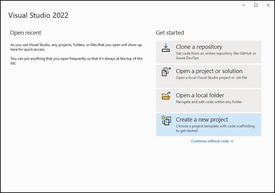 Abrir Visual Studio 2022