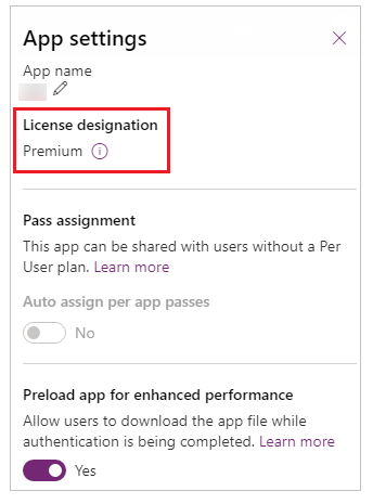 Designación de la licencia desde la configuración.