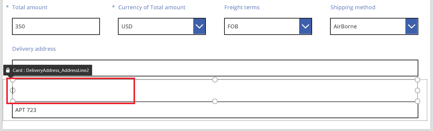 Dirección de entrega de pedido de venta: cambio de nombre de la etiqueta de la segunda línea.