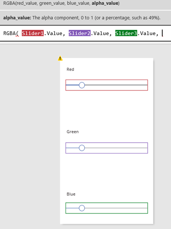 Captura de pantalla que muestra el color de la pantalla cuando ajusta los controles deslizantes.