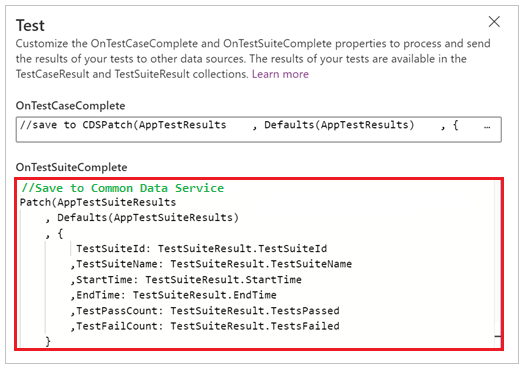 Ejemplo de OnTestSuiteComplete.