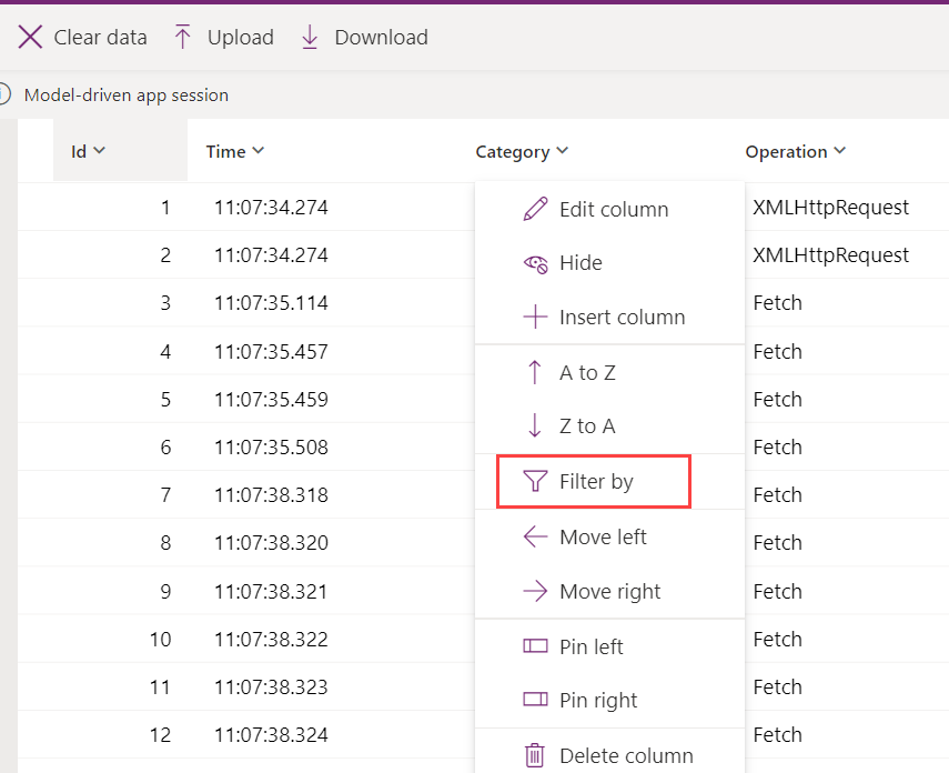 Filtrar por eventos de formulario en Monitor.