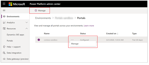 Nuevo método para administrar un portal complementario para un entorno