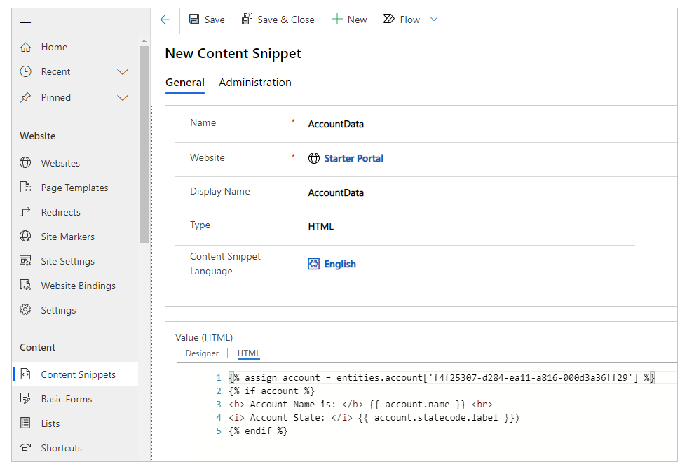 Crear el fragmento de contenido.