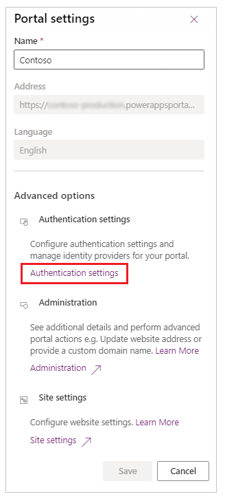 Configuración de autenticación.