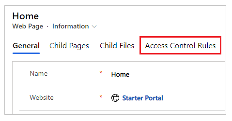 Reglas de control de acceso.