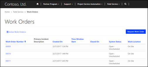 Ver las órdenes de trabajo en un portal de partner.