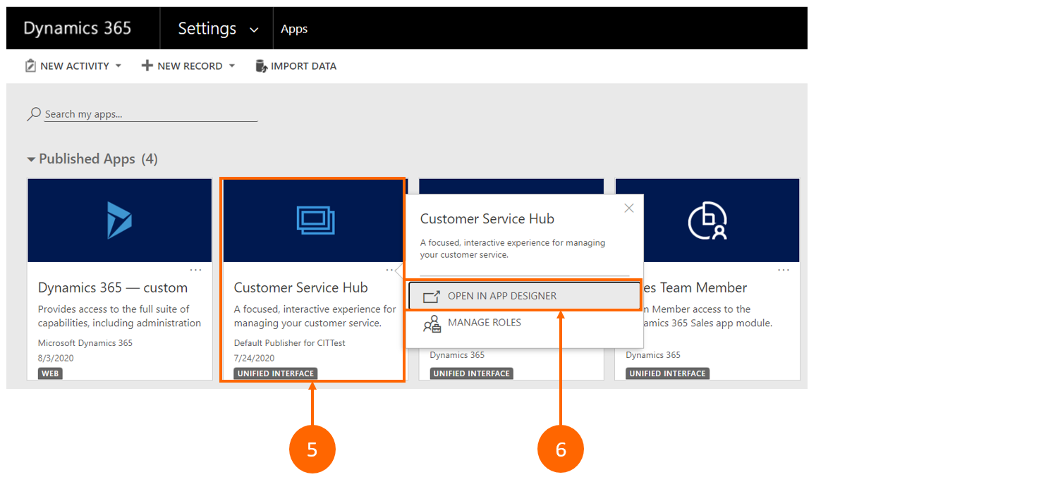 Seleccione Aplicaciones bajo la configuración de aplicación.