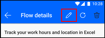Captura de pantalla del icono del lápiz en la pantalla detalles de Flujo.