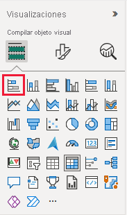 Screenshot shows the visualizations to choose from for the data.