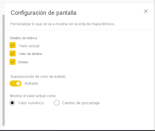 A screenshot of heatmap view display settings.