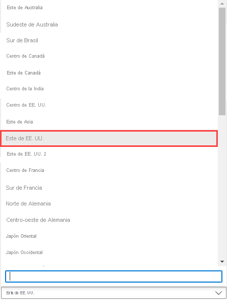 Screenshot of the Azure portal capacity creation screen, which shows the home tenant default selection in the location drop-down menu.