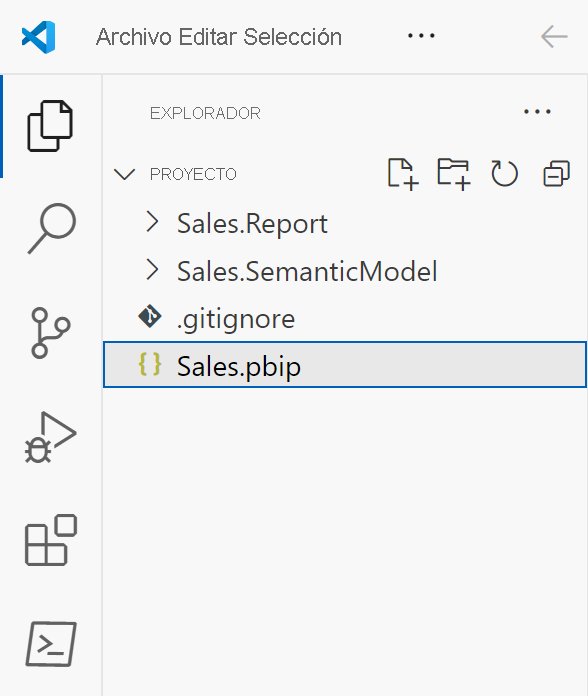 Imagen que muestra una carpeta abierta en VS Code.