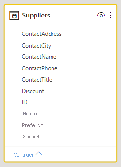 Screenshot showing a Suppliers table that includes contact information.