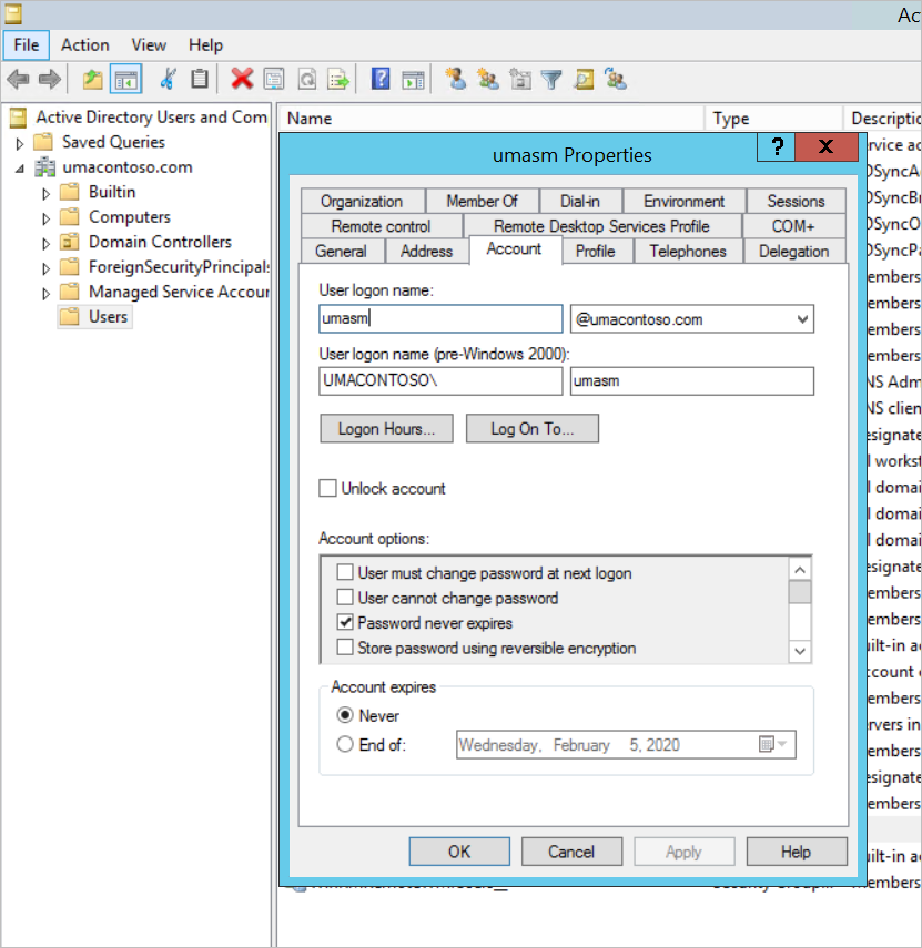 Propiedades de Active Directory