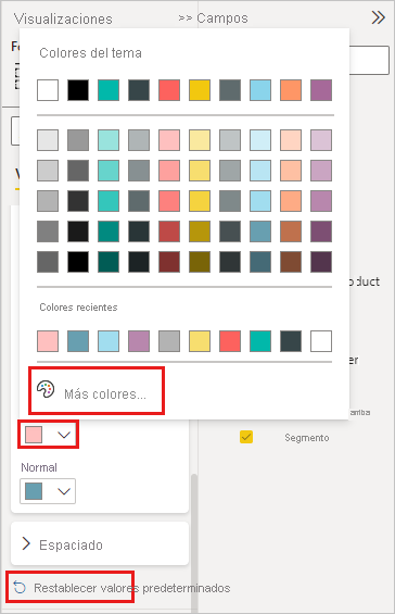 Screenshot showing Data color section with color palette open.