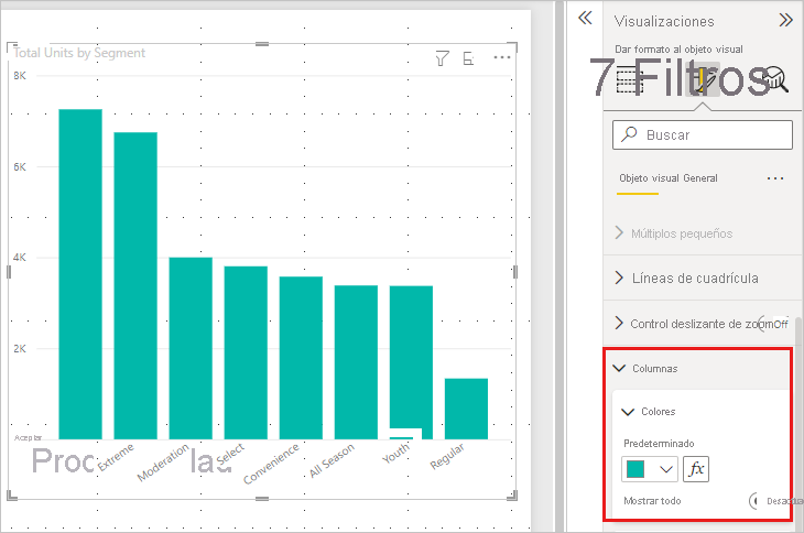 Screenshot showing Chart with Formatting pane open and Data colors expanded.