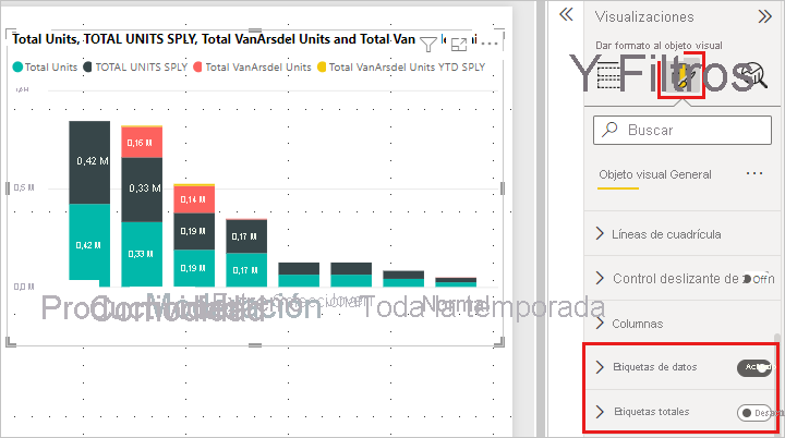 Screenshot showing Column chart unformatted.