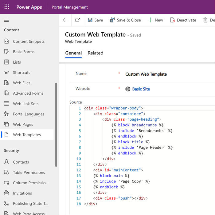 Campos rellenables para nuevos archivos web.