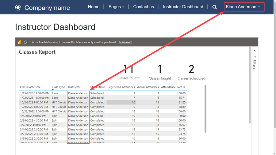 Informe de clase en la página web.