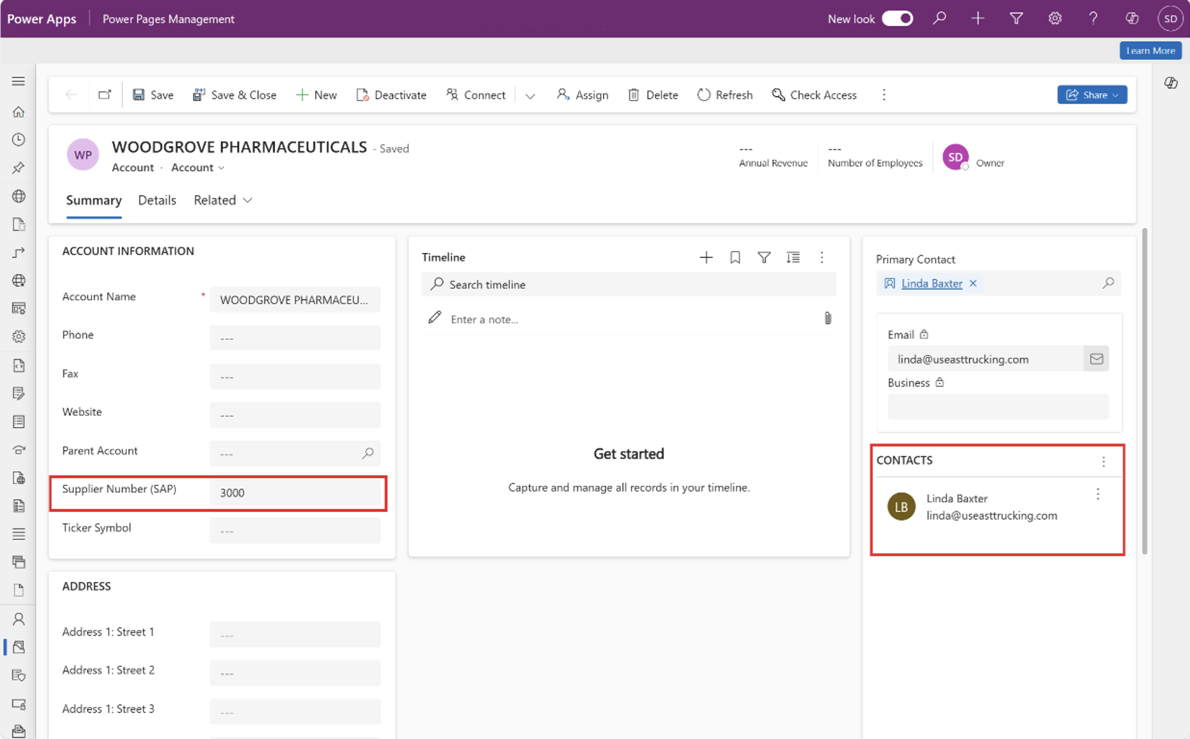 Captura de pantalla de la configuración de proveedores con ID de SAP y los usuarios asociados con cada cuenta de proveedor.